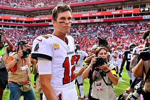 Tom Brady at Atlanta Falcons v Tampa Bay Buccaneers game