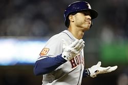 WATCH: ALCS MVP Jeremy Peña ties the proceedings with a three-run blast in Game 4 of the American League Championship Series at Yankee Stadium
