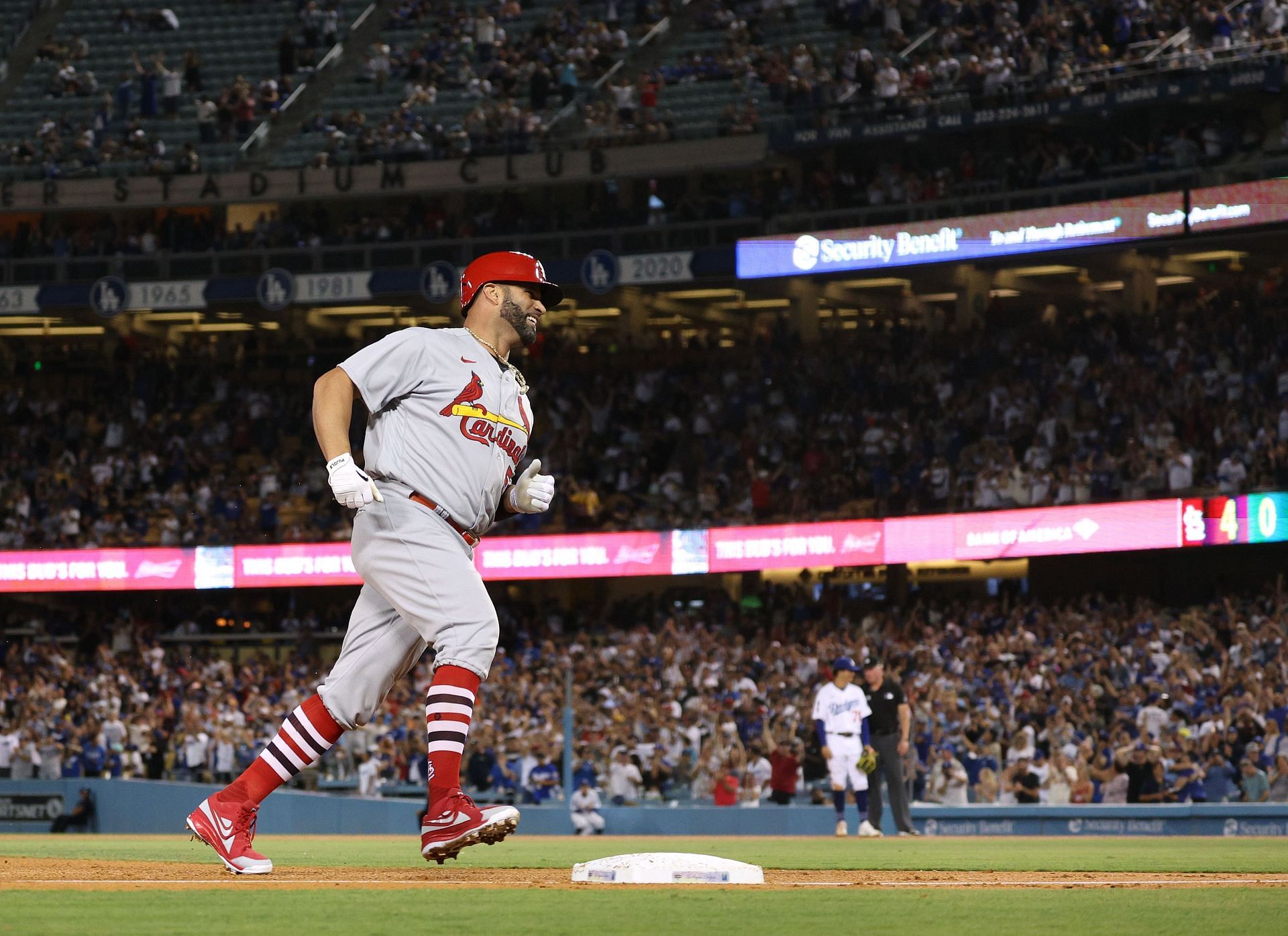 St. Louis Cardinals v Los Angeles Dodgers - Pujols rounds the bases after launching the 700th dinger of his career