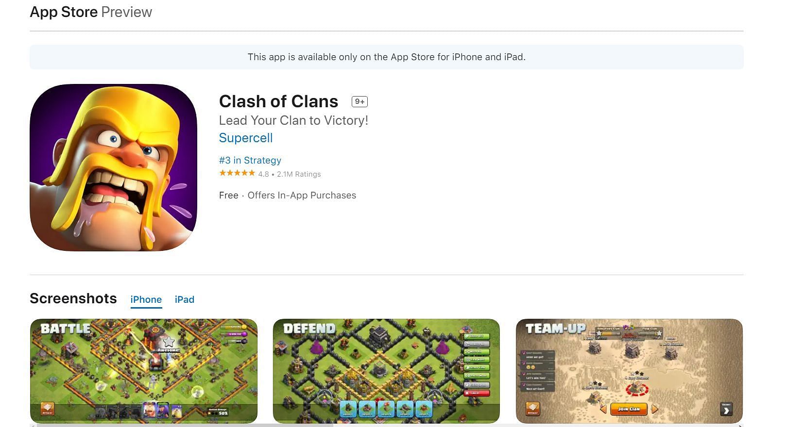Those with iOS devices must use the Apple App Store to get the new version of the game (Image via Apple App Store)