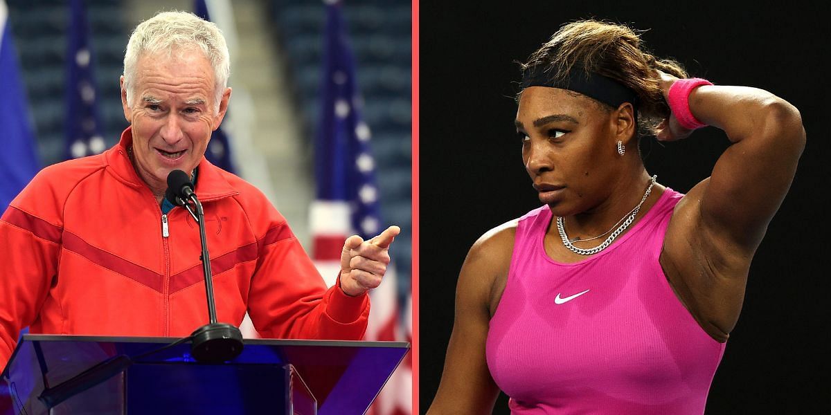 John McEnroe (L) and Serena Williams