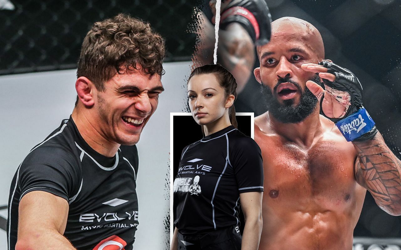 (left) Mikey Musumeci, (middle) Danielle Kelly, and (right) Demetrious Johnson [Credit: ONE Championship]