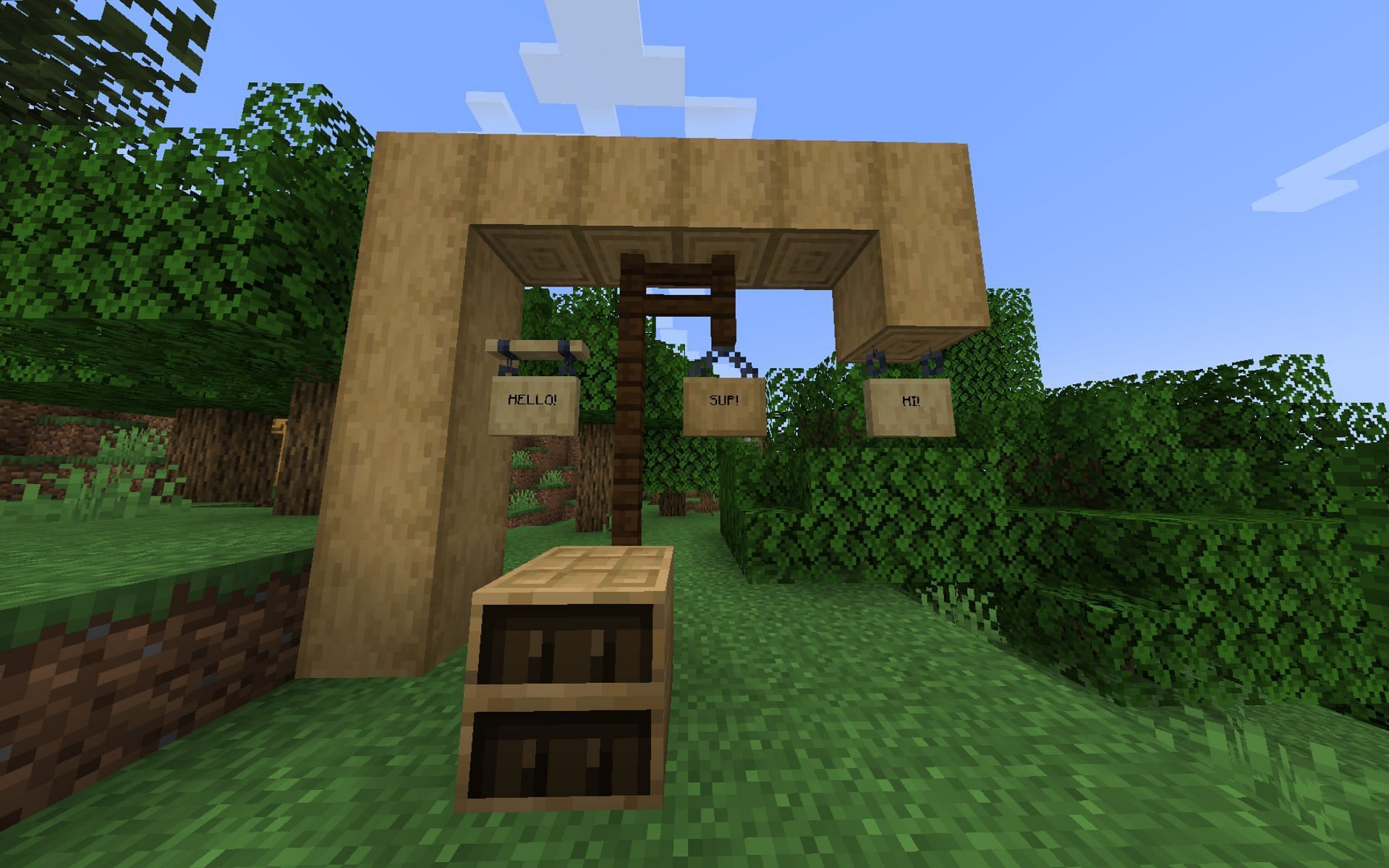 Some 1.20 features within the snapshot (Image via Mojang)
