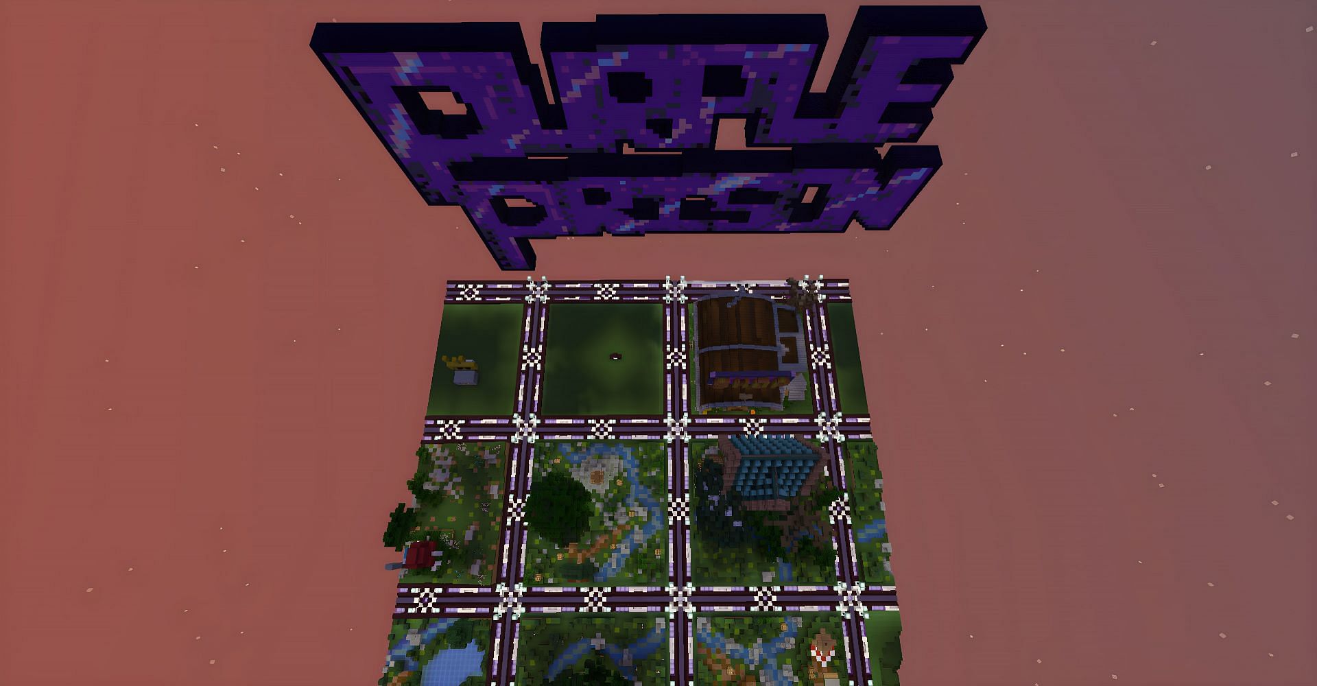 Purple Prison is the best server with building plots (Image via Mojang)