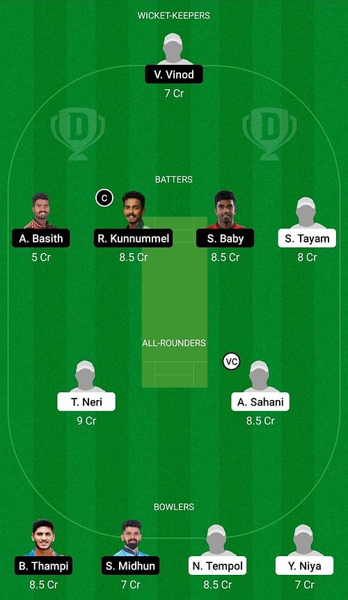 Dream11 Team for Arunachal Pradesh vs Kerala - Syed Mushtaq Ali Trophy 2022.