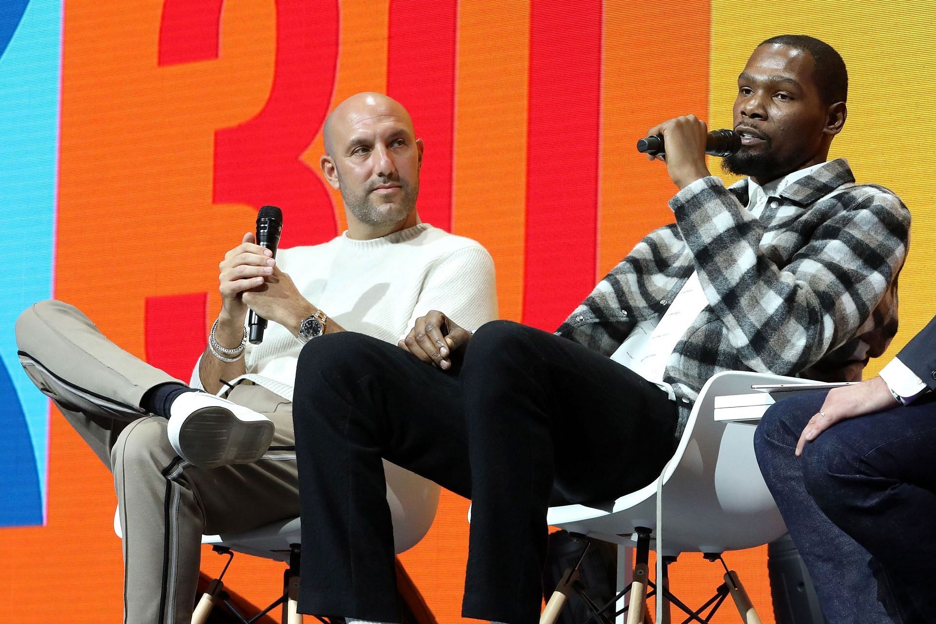 Rich Kleiman, left, and Kevin Durant. Kleiman has been the longtime agent of Durant.