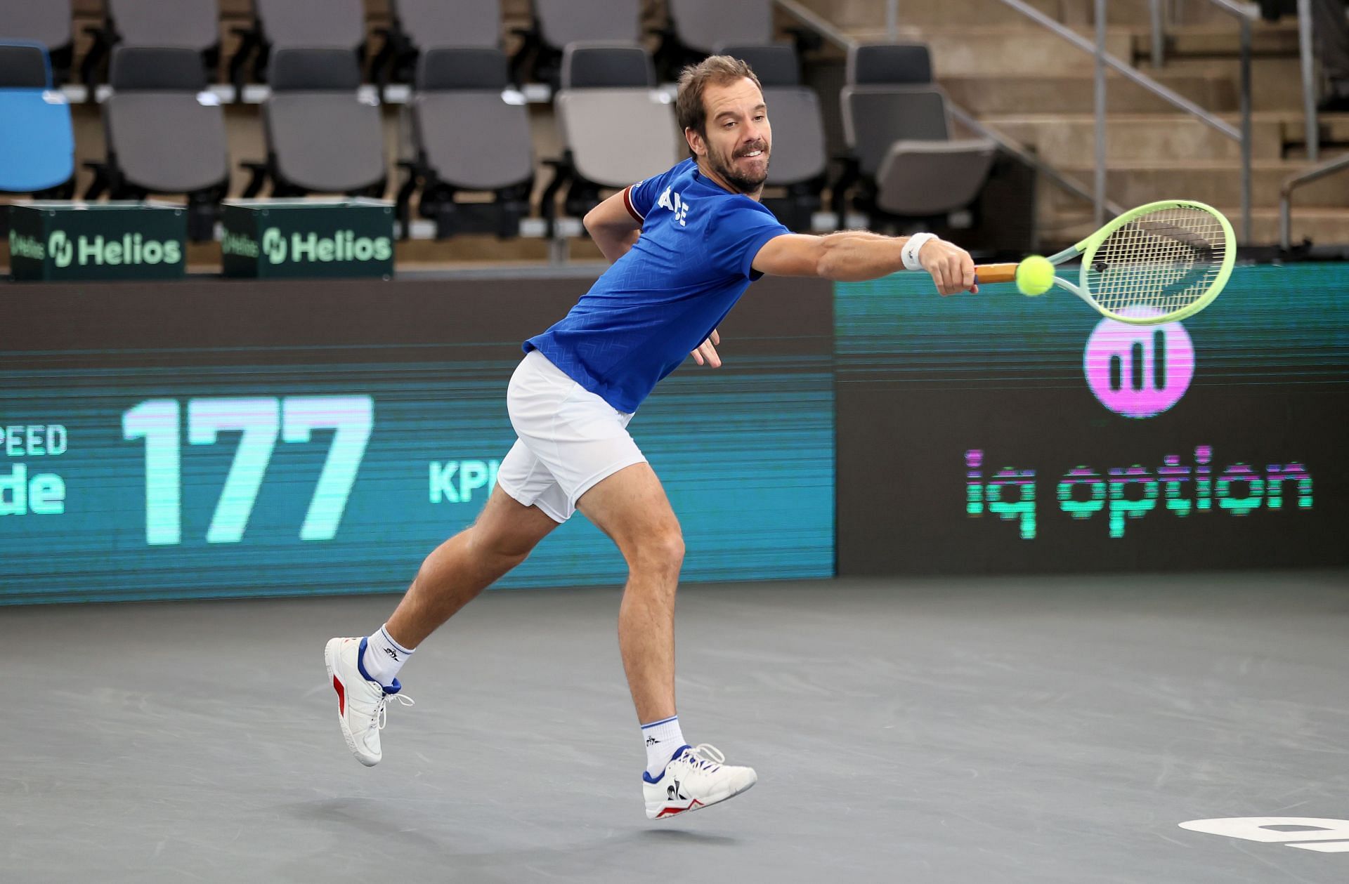 Richard Gasquet in action at the Davis Cup Finals