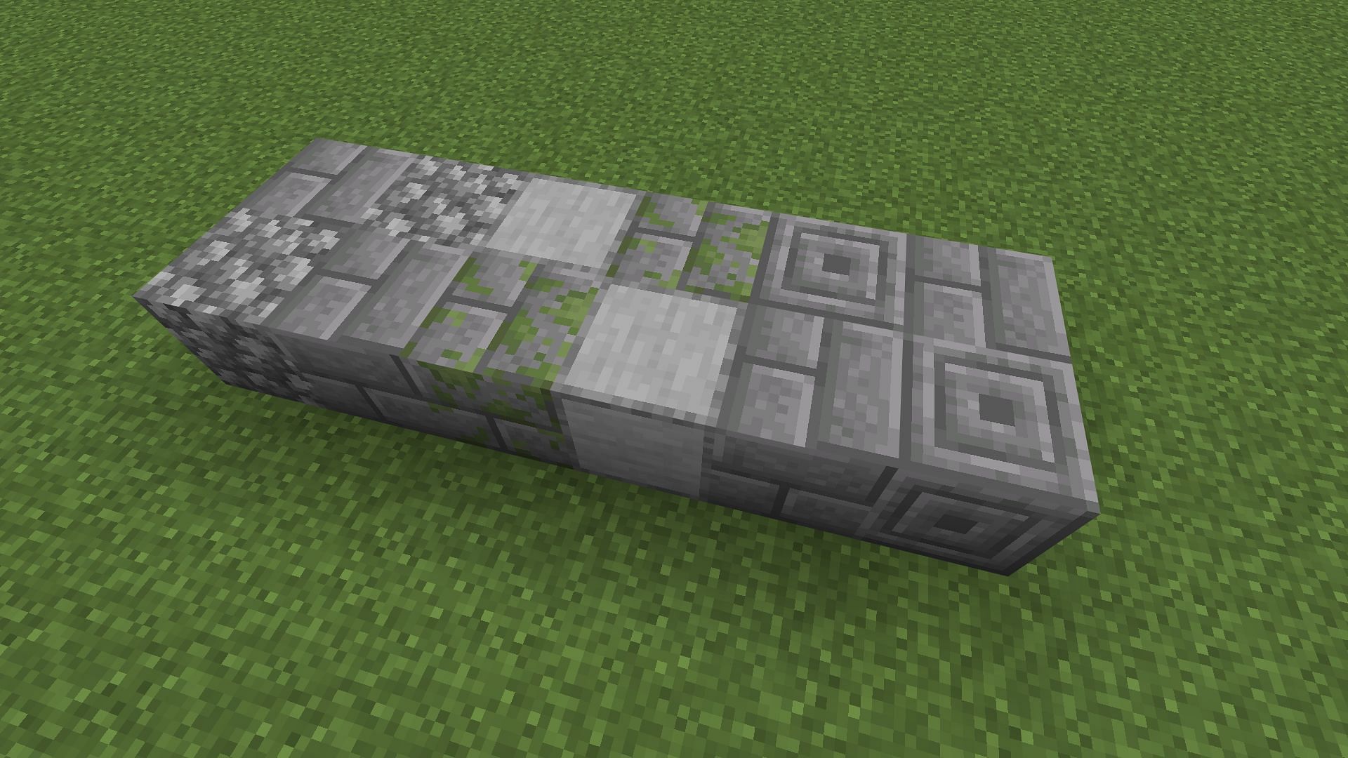 Stone set have a wide variety of building blocks in Minecraft (Image via Mojang)