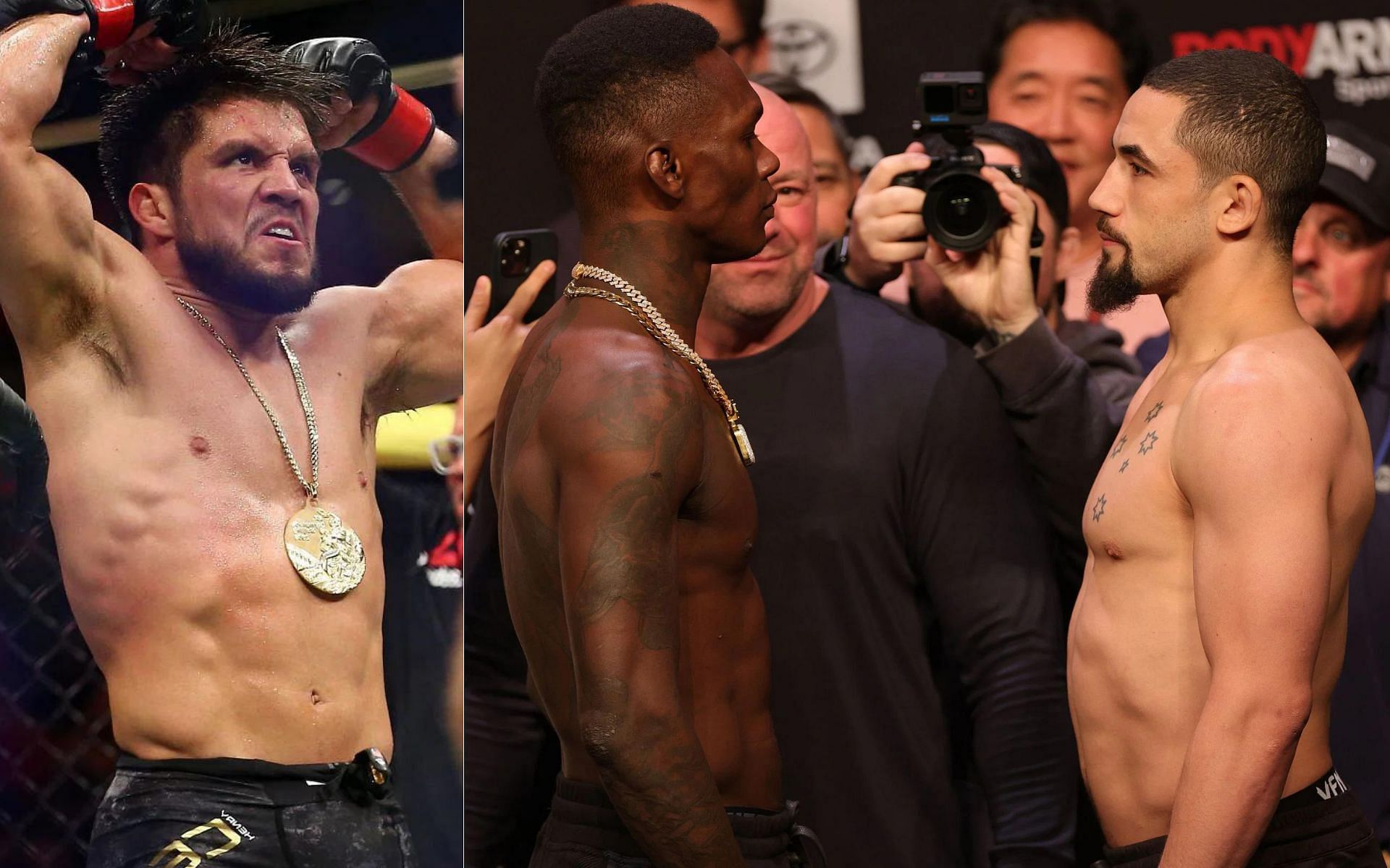 Henry Cejudo (left) and Israel Adesanya vs. Robert Whittaker (right)