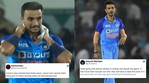 "Thank God Harshal is not in 11" - Fans react as India leave out Harshal Patel & Yuzvendra Chahal in IND vs PAK T20 World Cup match