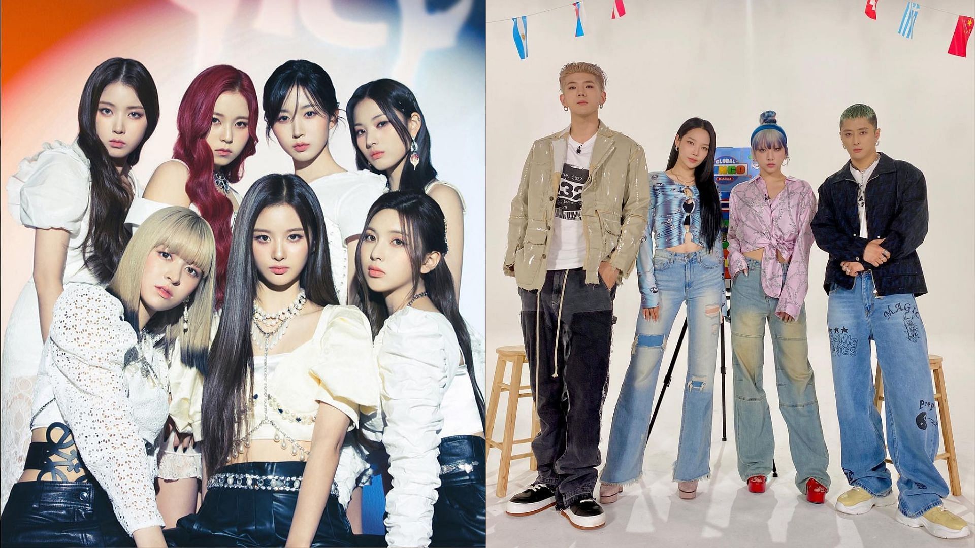 NMIXX and KARD are some of the artists confirmed to attend the 2022 AAA (Images via Instagram/nmixx_official and official_kard)