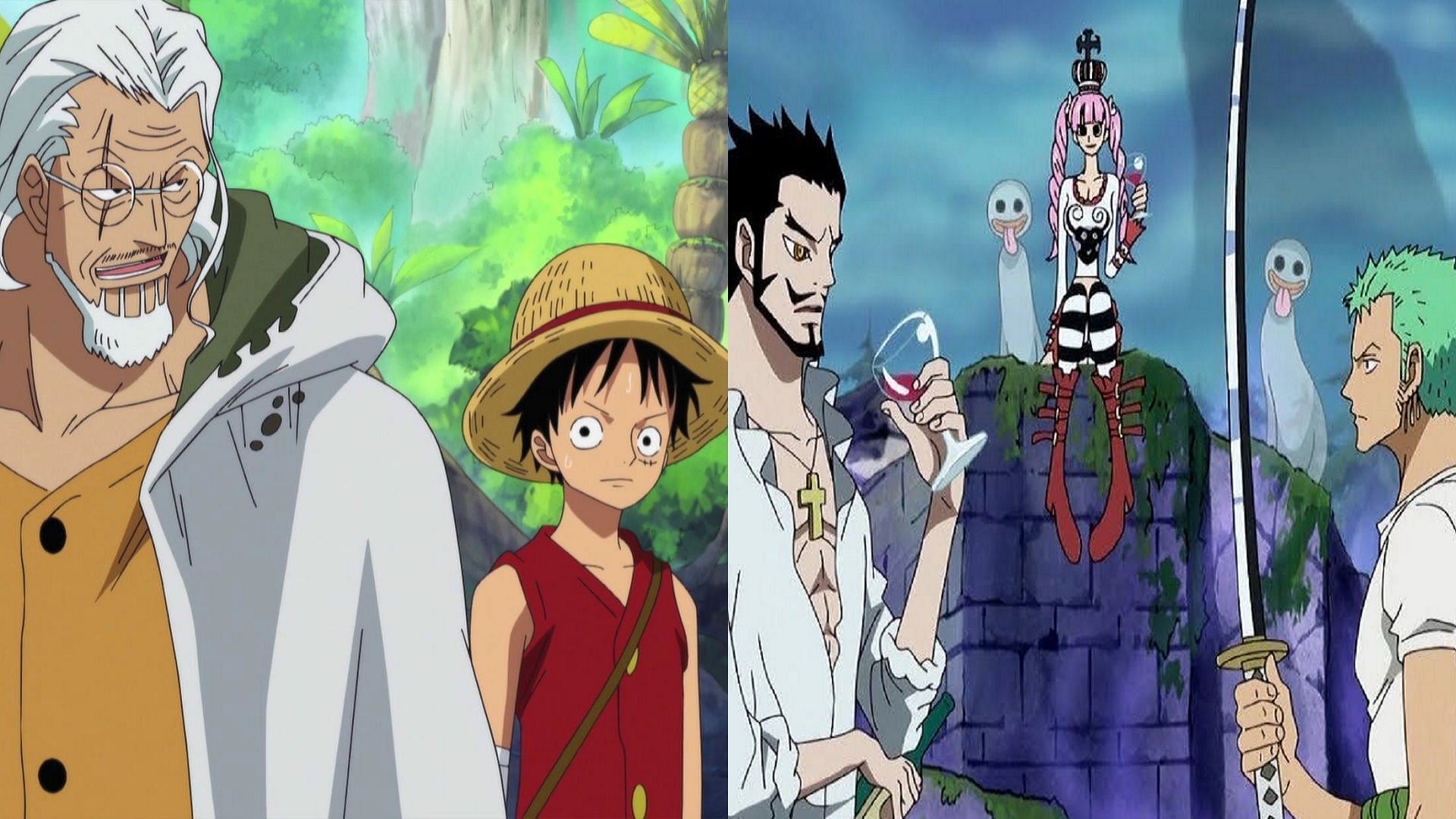Luffy was trained by Silvers Rayleigh, while Zoro received teachings from Dracule Mihawk (Image via Toei Animation, One Piece)