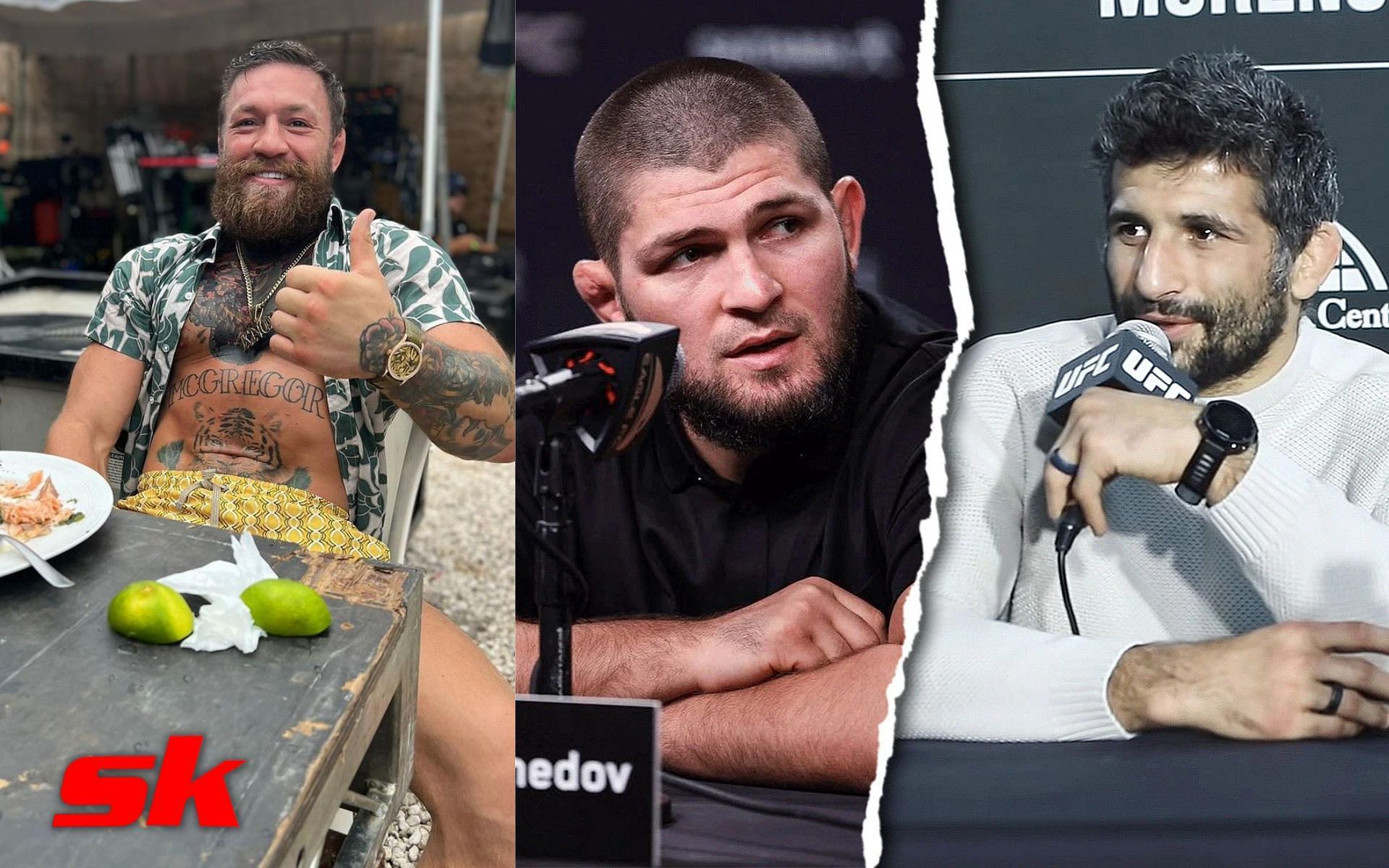 Conor McGregor (left - via @thenotoriousmma on Instagram), Khabib Nurmagomedov (center - via @khabib_nurmagomedov on Instagram), Beneil Dariush (right - via TheMacLife on YouTube)