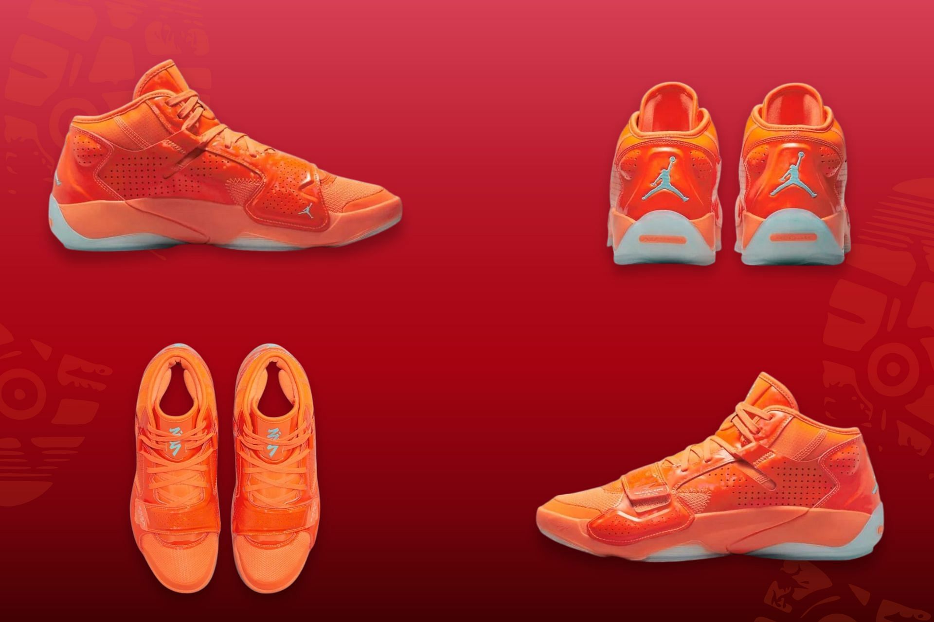 Here&#039;s a detailed look at the Jordan Zion 2 Hyper Crimson sneakers (Image via Sportskeeda)