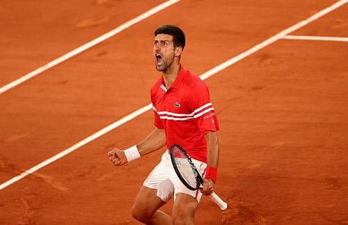 Novak Djokovic pictured at the 2021 French Open.