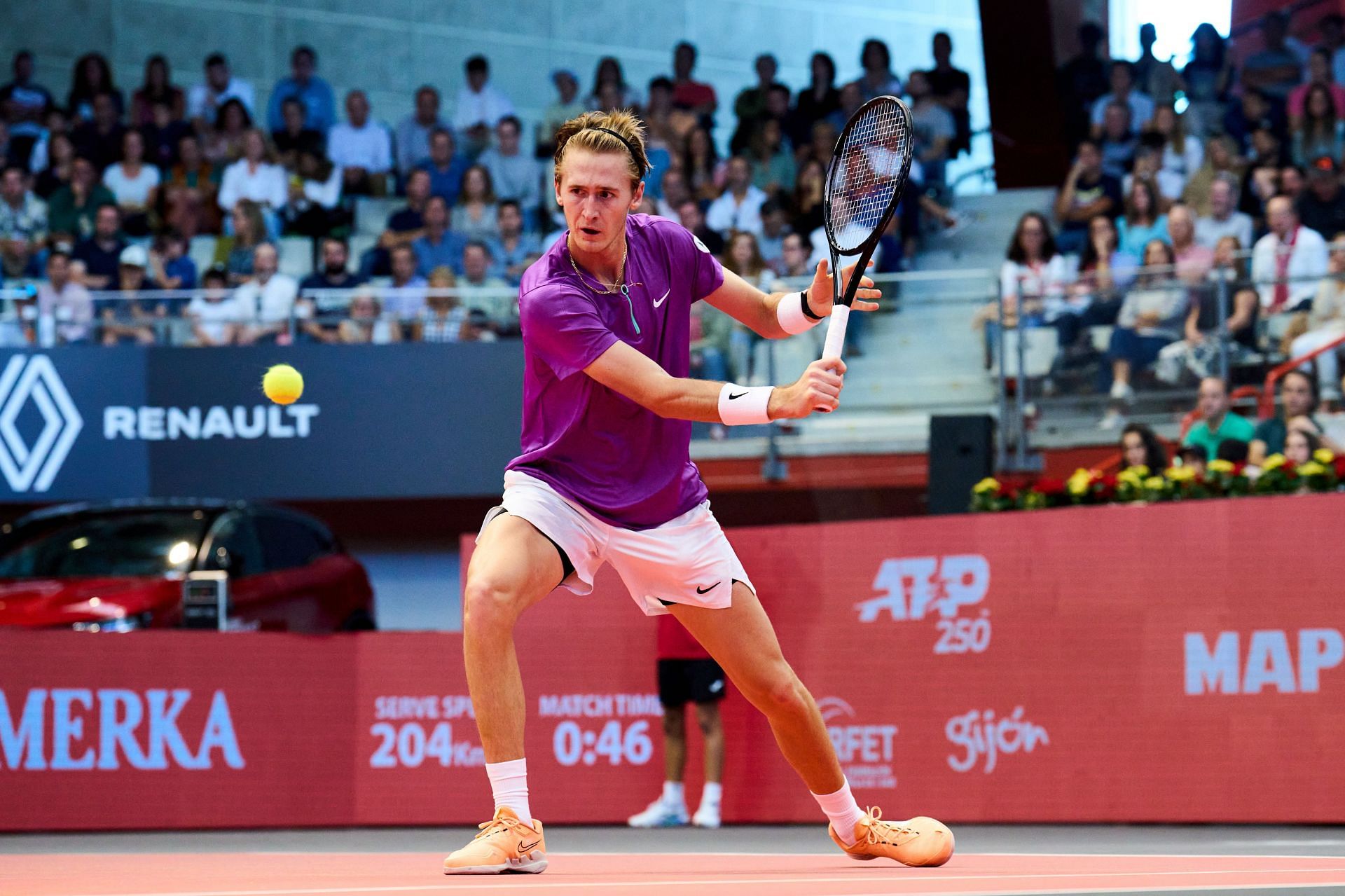 Sebastian Korda in action at the Gijon Open