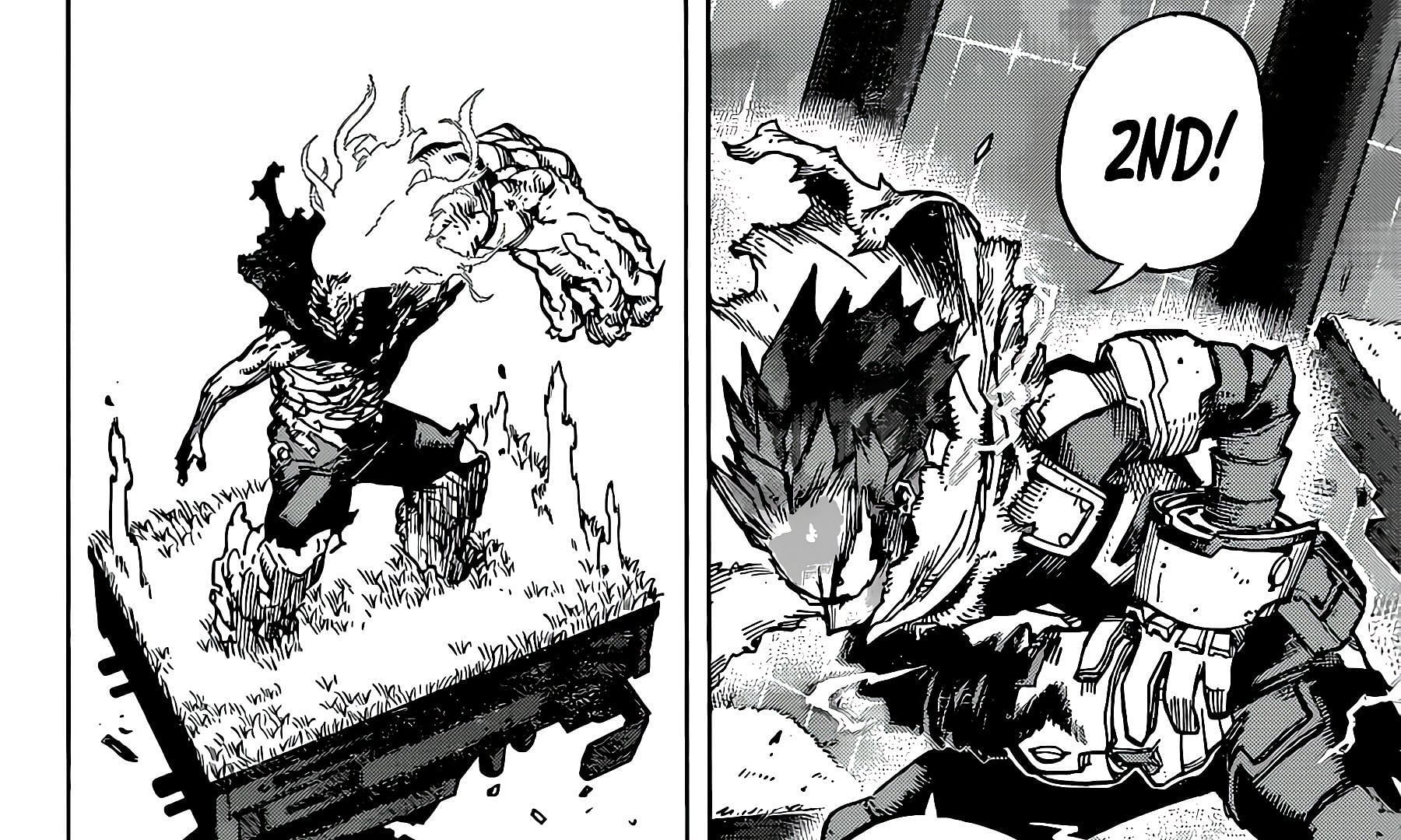 Deku activating the Second&#039;s Quirk (Image via Shueisha)