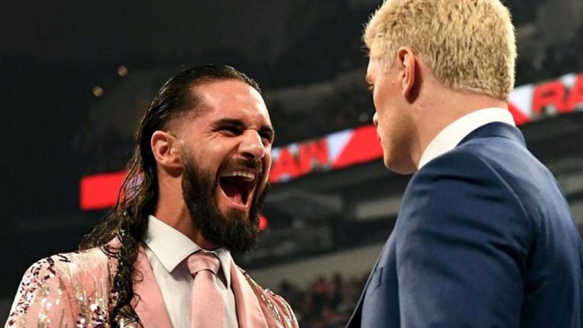 Seth Rollins and Cody Rhodes during an episode of WWE RAW