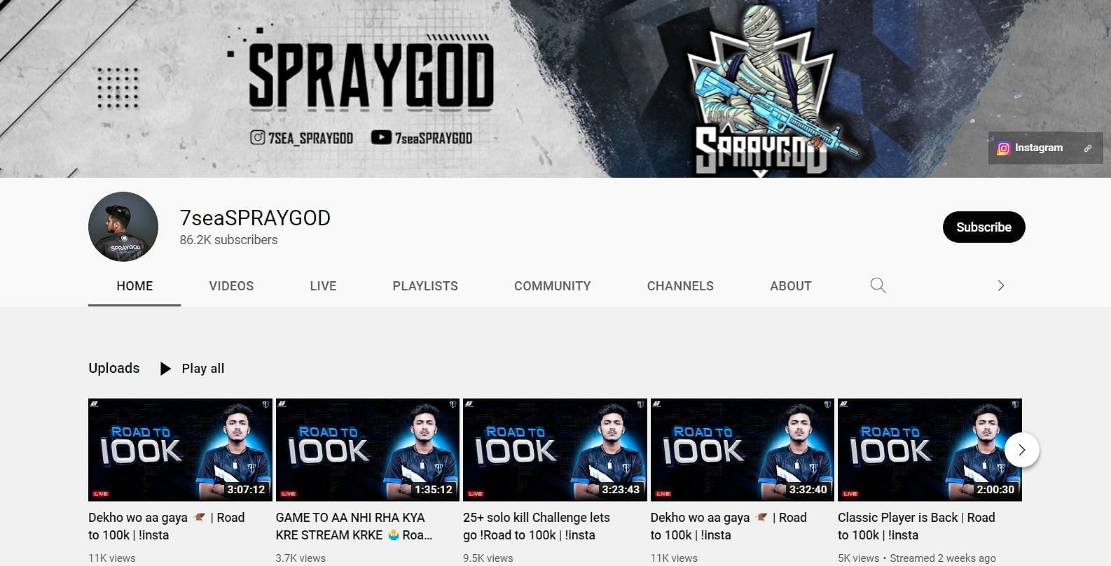 Spraygod&#039;s YouTube channel and estimated earnings (Image via Google)