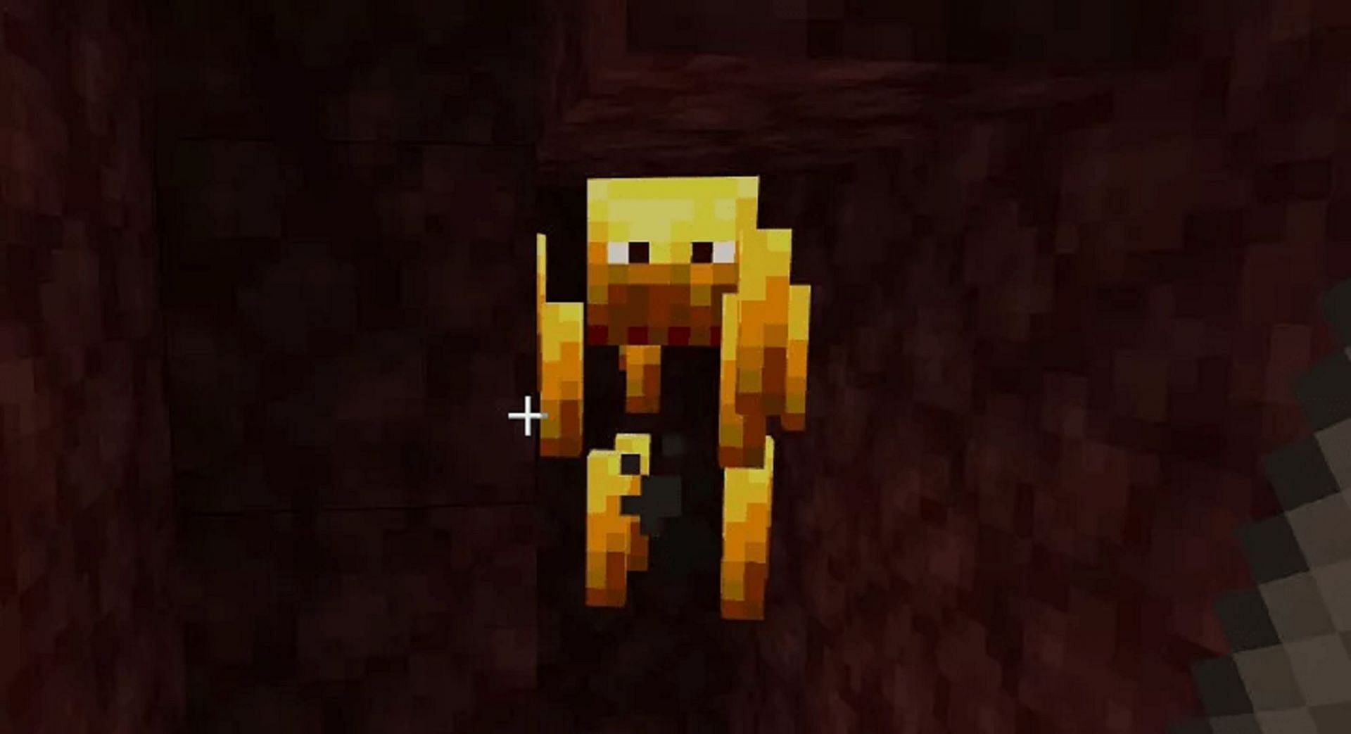 A blaze is spotted in the Nether (Image via Mojang)