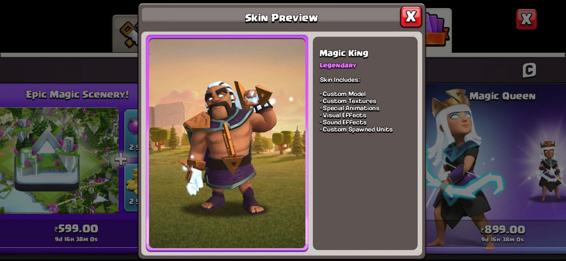 Magic King hero skin in Clash of Clans (Image via Sportskeeda)