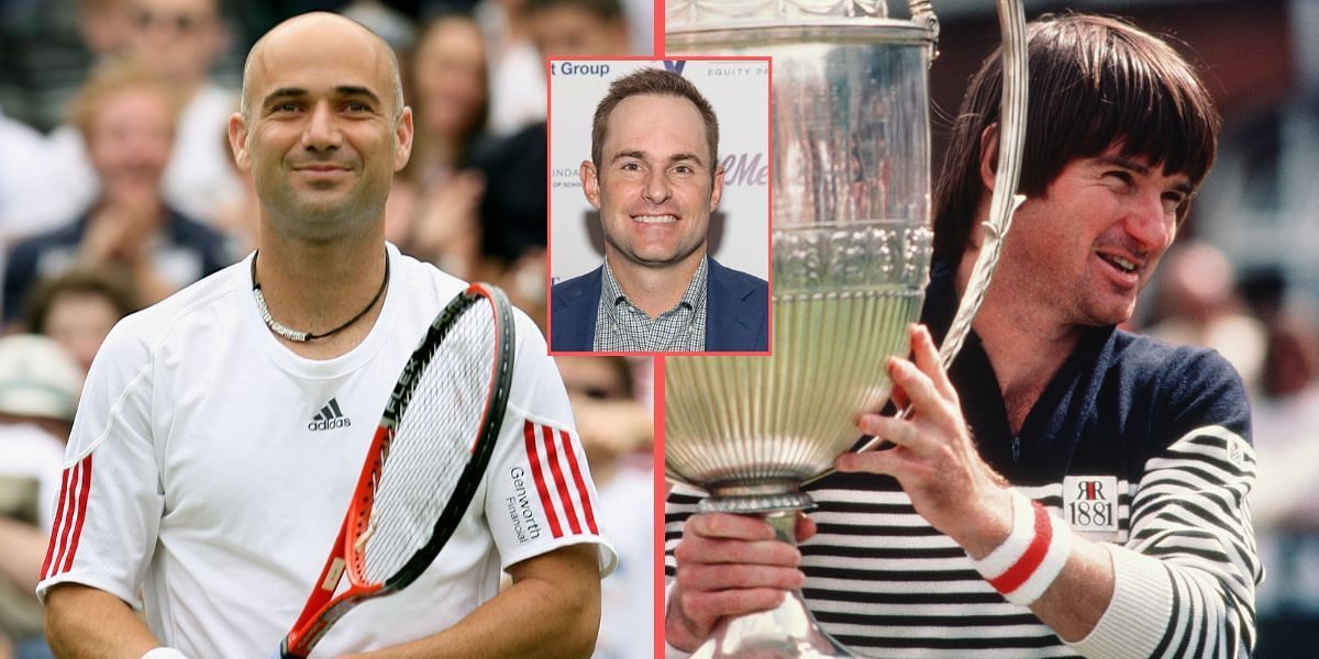 Andre Agassi(L), Andy Roddick(C) and Jimmy Connors
