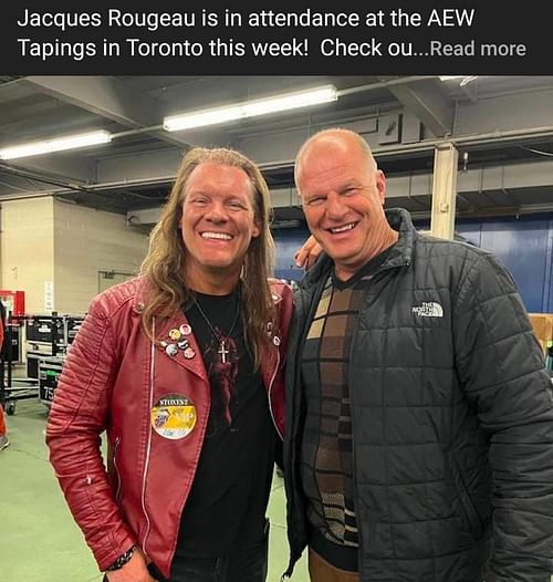 Chris Jericho (left), and Jacques Rougeau aka The Mountie (right).