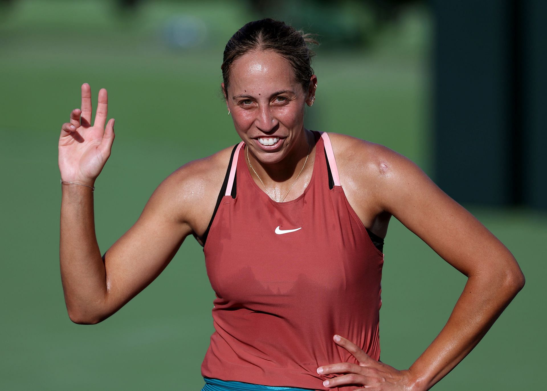 Madison Keys at the 2022 BNP Paribas Open.