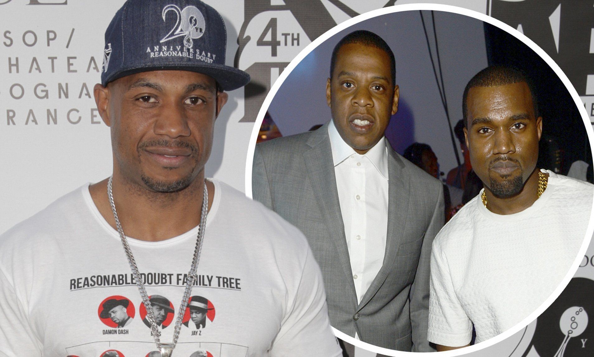 Kareem Burke, Kanye West, and Jay-Z (image via Getty Images)