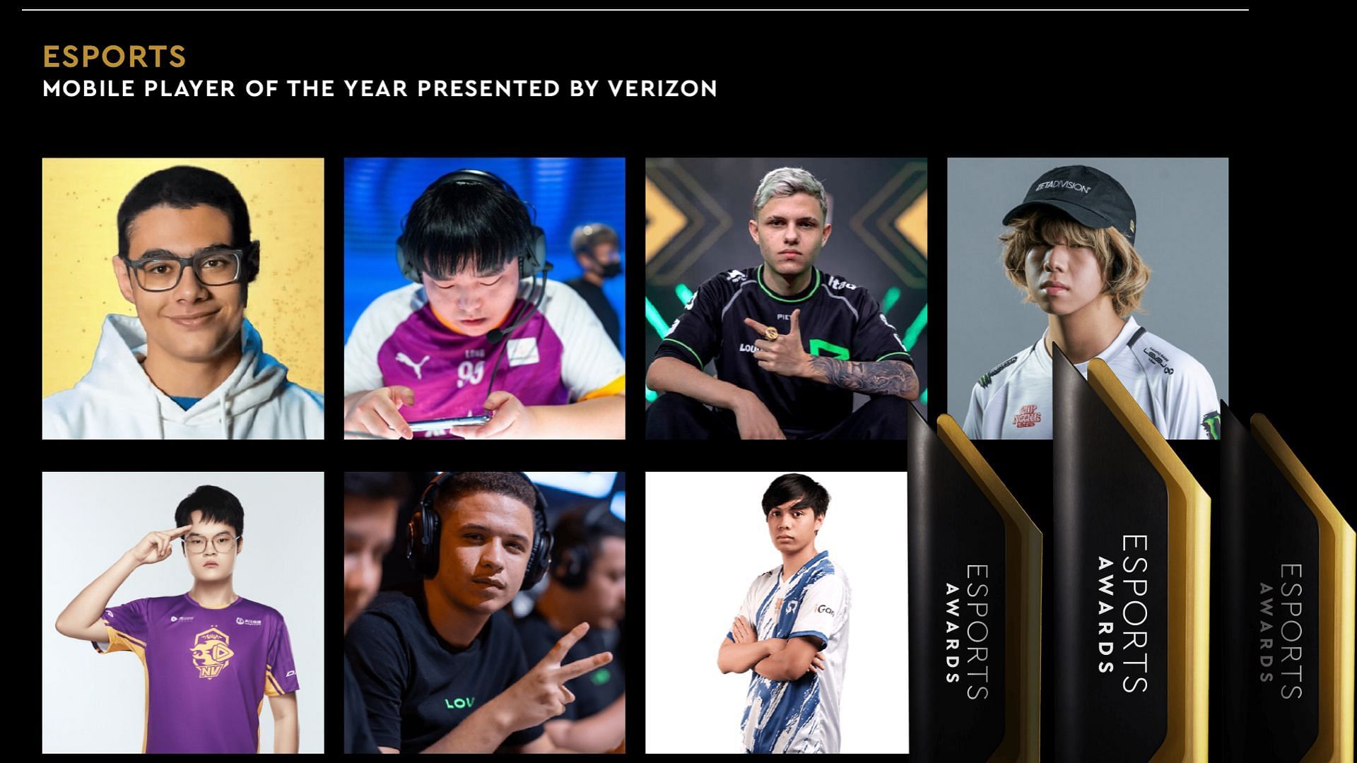Seven players has been nominated for Esports Mobile Player of the Year 2022 (Image via Esports Award) 