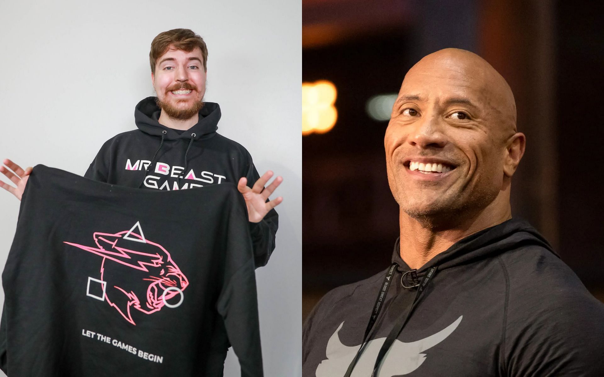 MrBeast and The Rock wagered $100,000 in a Rock, Paper, and Scissors game (Image via Sportskeeda)