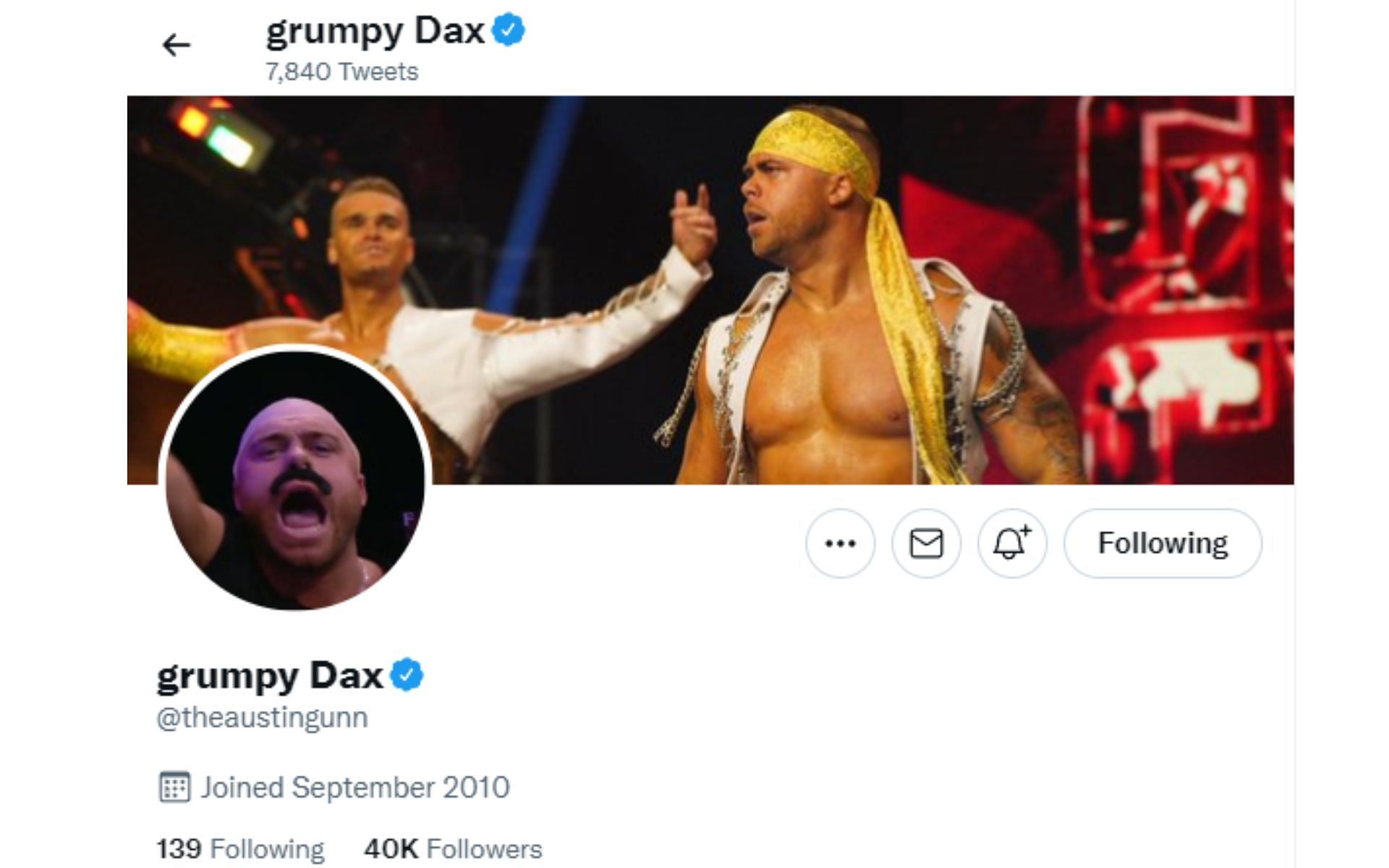 Austin Gunn changed the profile image and name mocking Dax Harwood