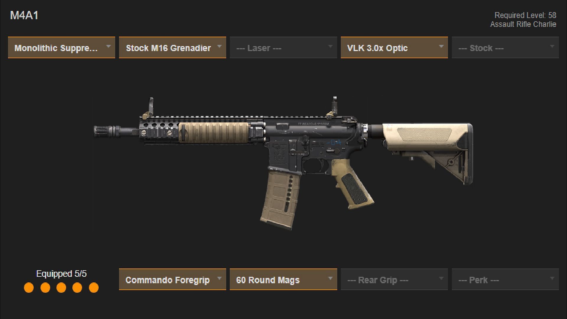 M4A1 Recommended Build (Image via Sym.gg)
