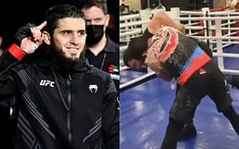 Fans react to Islam Makhachev taking down Olympic silver medalist Mahamedkhabib Kadzimahamedau while preparing for UFC 280 - "All this training just to get slept in 3 min"