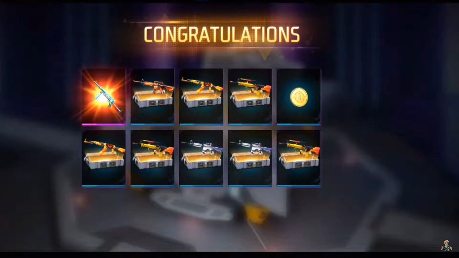 Items after spinning the Luck Royale (Image via TWO SIDE ARMY/YouTube)