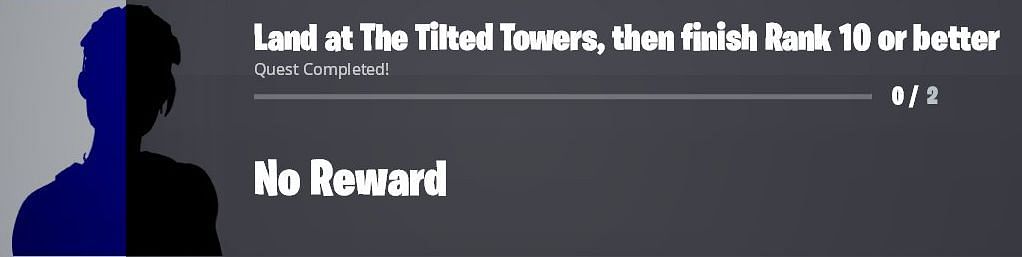 Land at Tilted Towers and finish rank 10 or better to earn 20,000 XP (Image via Twitter/iFireMonkey)