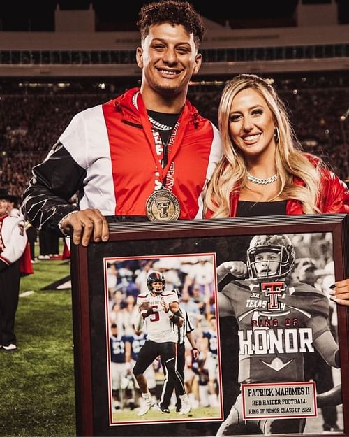 Brittany with Patrick as the former Texas Tech star's induction. Source: @brittanylynne (IG)