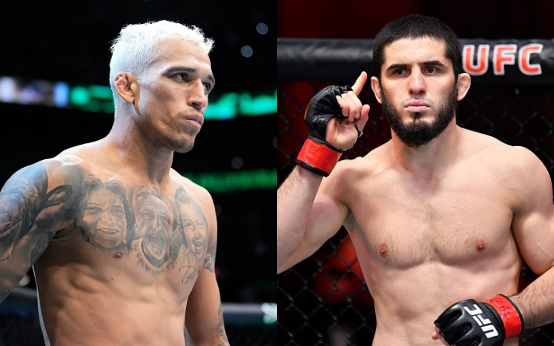Charles Oliveira (left), Islam Makhachev (right)