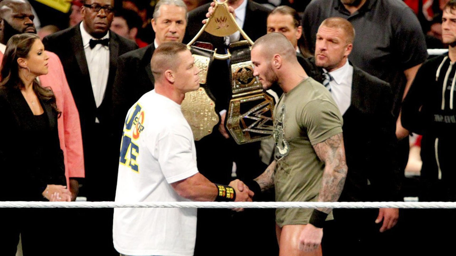 John Cena (left) and Randy Orton (right)