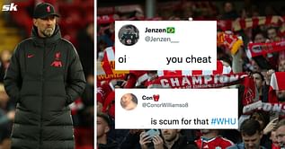 "Unreal sh**housery" "Cheating prick" - Liverpool superstar gets called a 'scumbag' for what he did against West Ham United