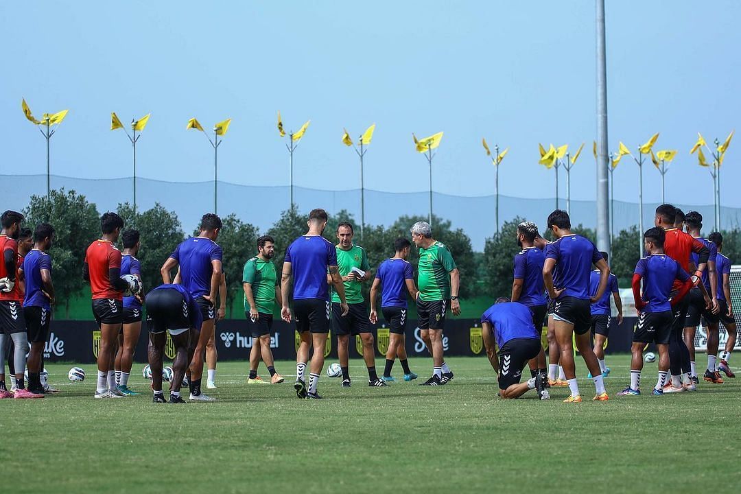Hyderabad FC players during a training session ahead of their ISL encounter against FC Goa (Image Courtesy: Hyderabad FC Instagram)