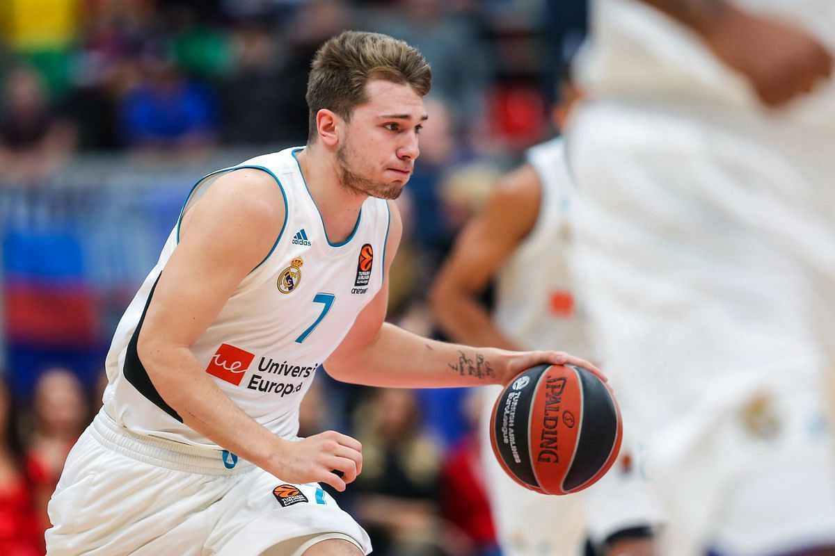 A young Luka Doncic playing for Real Madrid