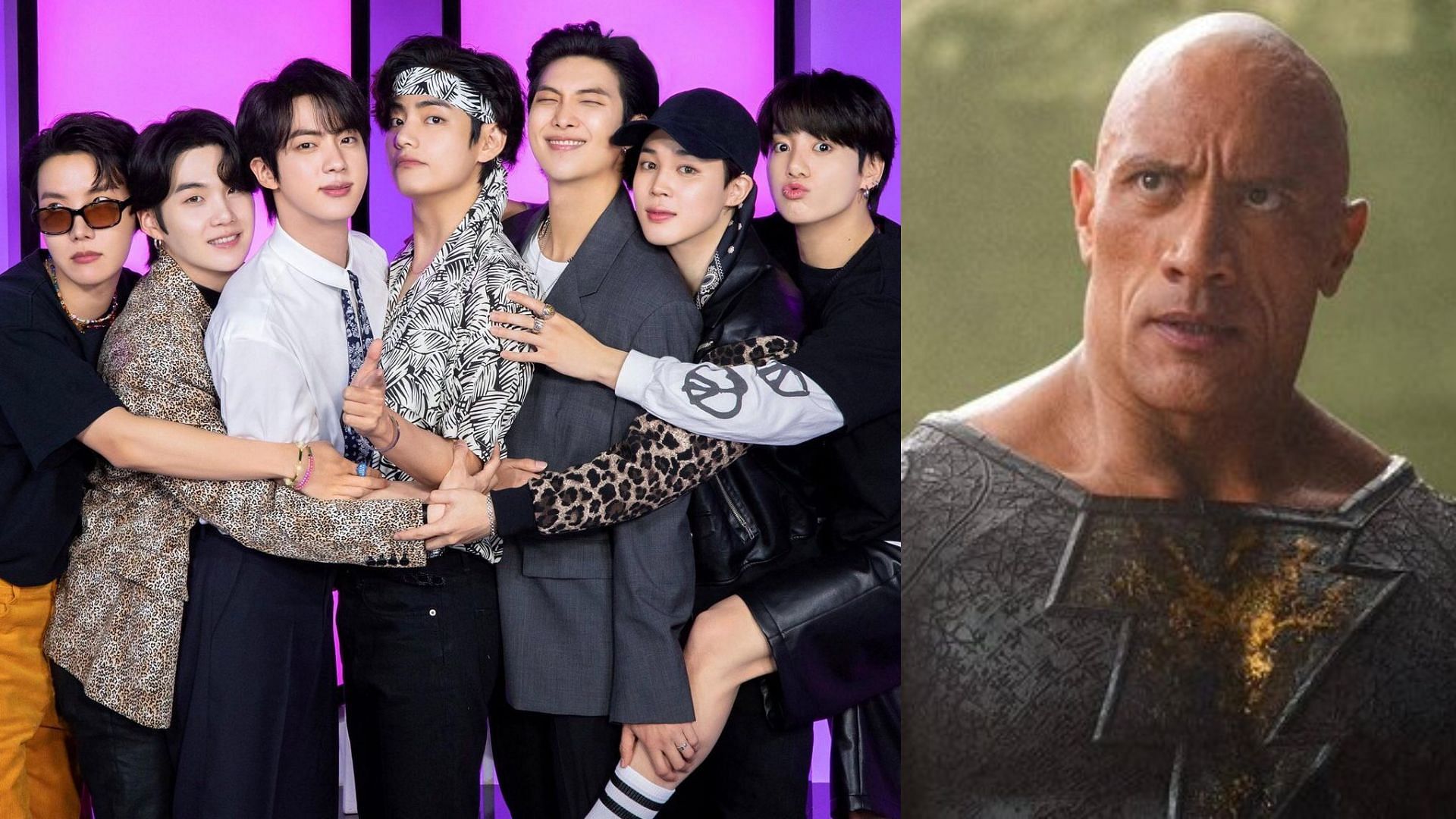 The Rock is said to be a fan of BTS (Image via Twitter/ @KpopLetsGoNews1 @randomvante)
