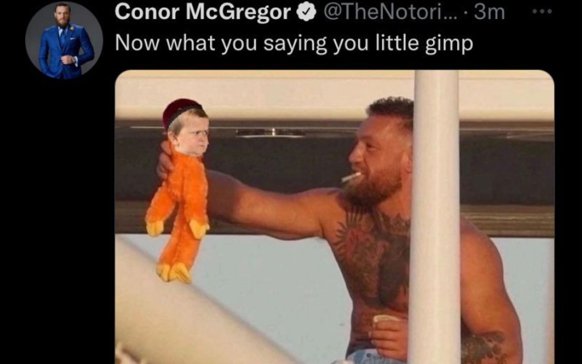 Conor McGregor&#039;s deleted tweet.