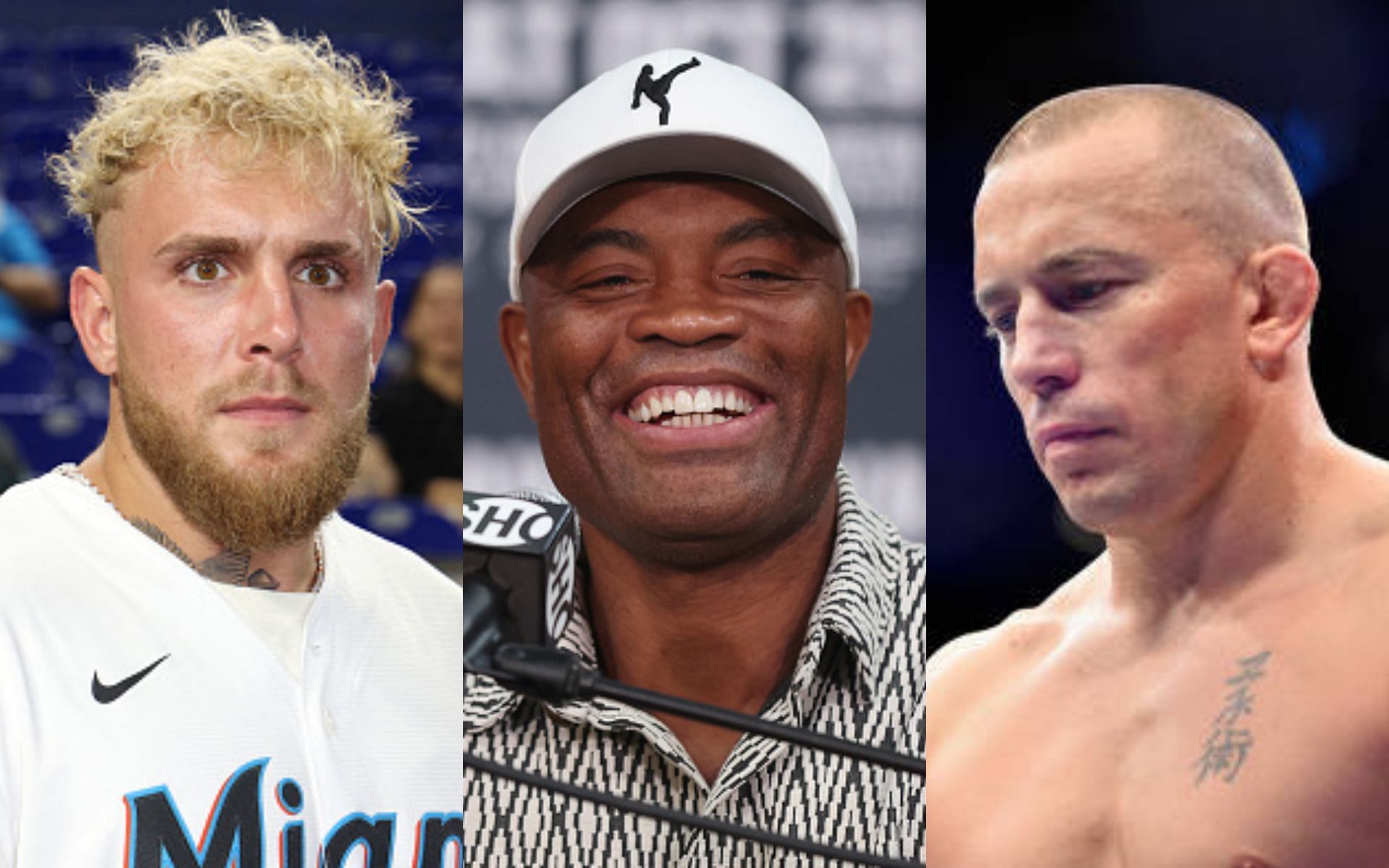 Jake Paul (left), Anderson Silva (middle), Georges St-Pierre (right)