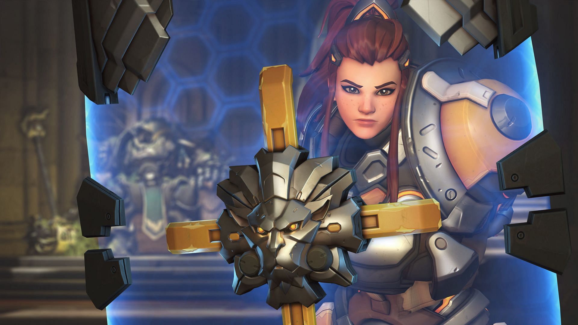 Brigitte raises her Shield Barrier (Image via Activision Blizzard)
