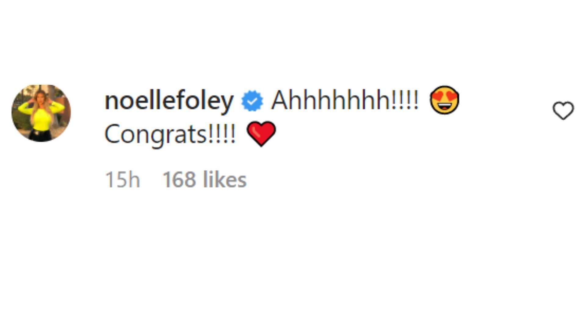 The daughter of the legendary Mick Foley, Noelle, congratulated Paquette.