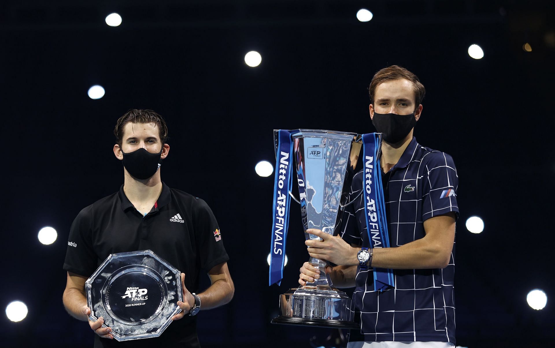 Dominic Thiem and Daniil Medvedev at the 2022 ATP Finals.