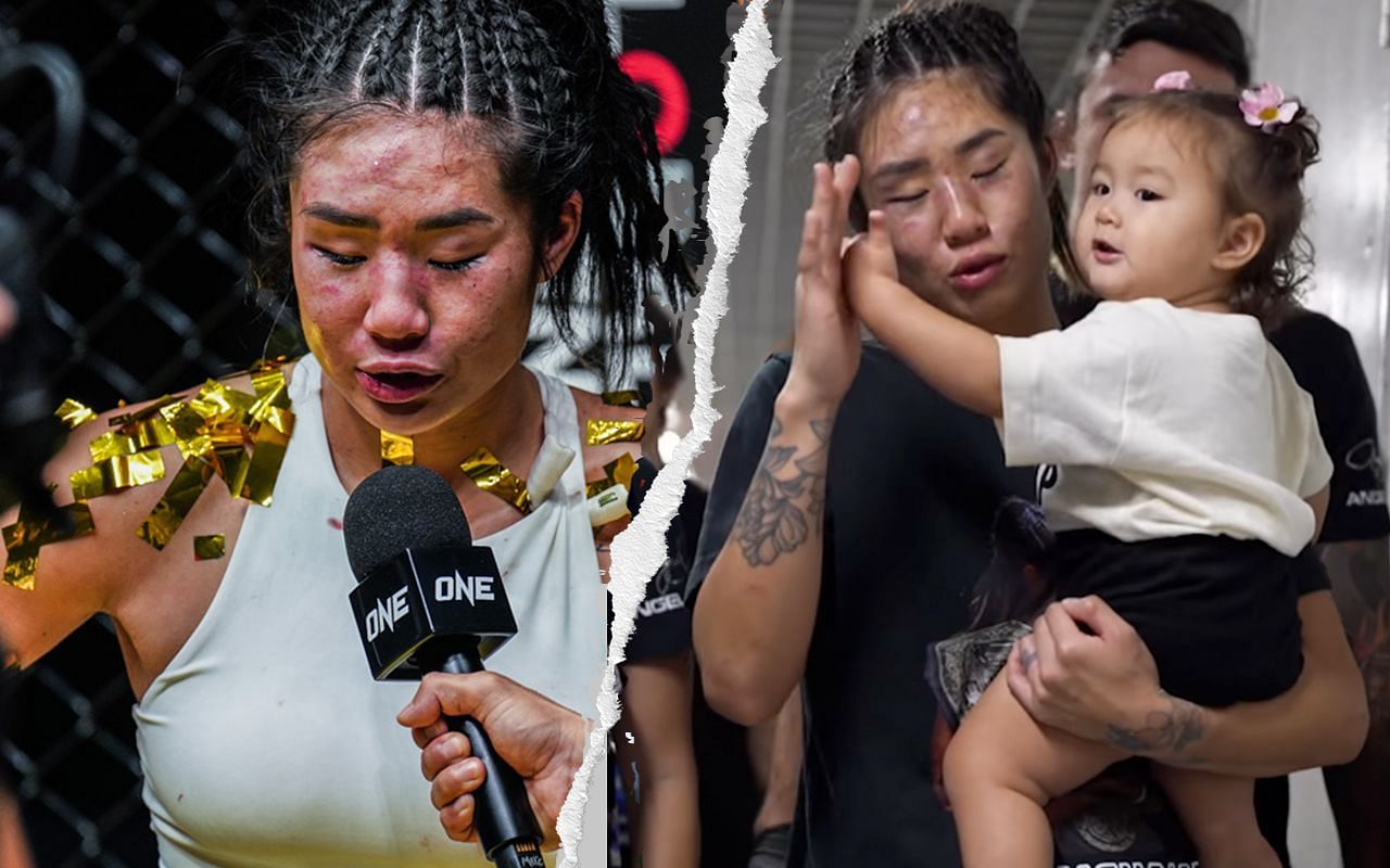 Angela Lee held Ava Marie in her arms in the aftermath of ONE on Prime Video 2. | Photo by ONE Championship