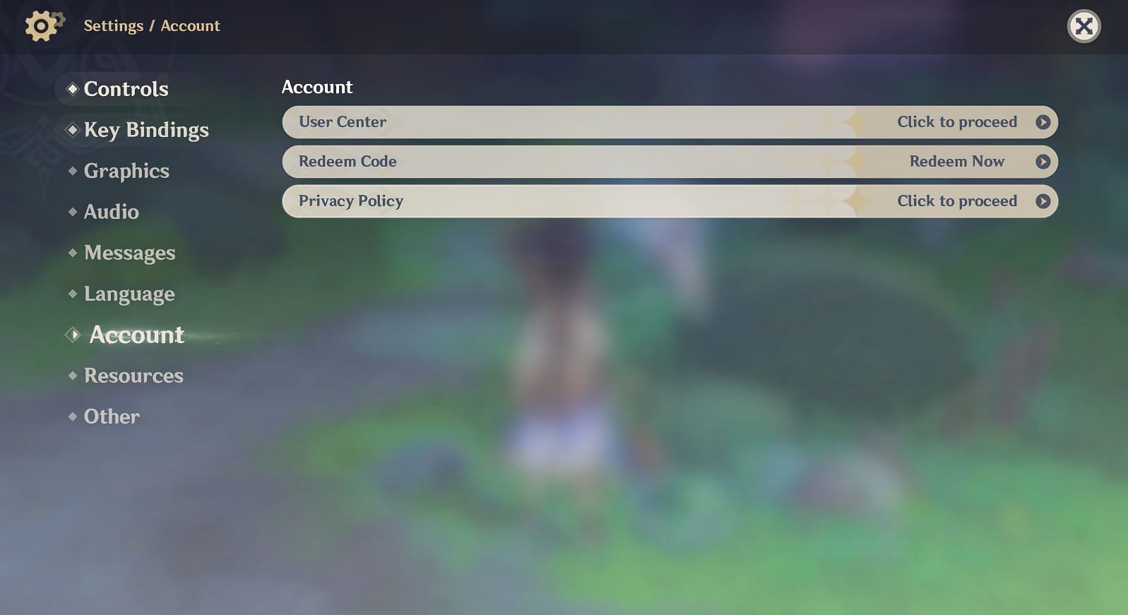 The redeem code menu in-game (image via HoYoverse)